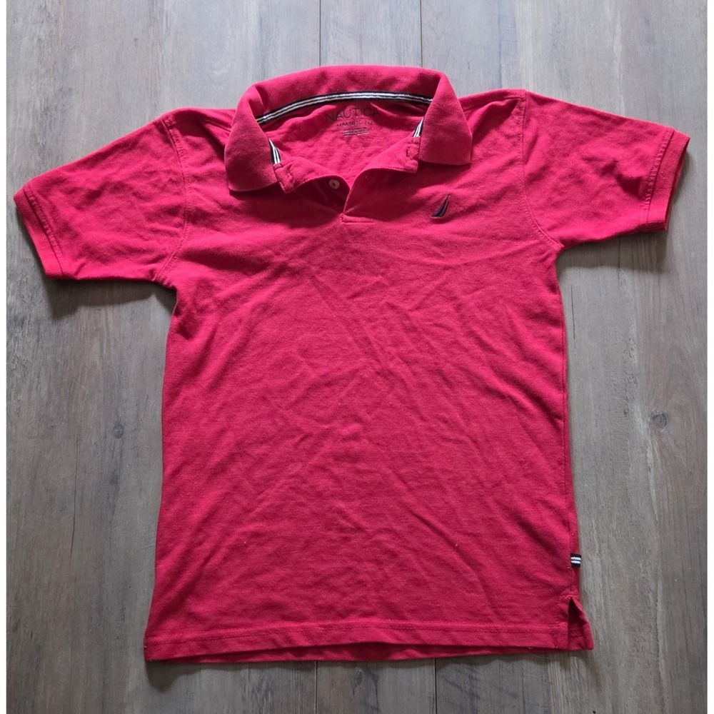 Nautica Red Short Sleeve Polo Youth M (10/12)